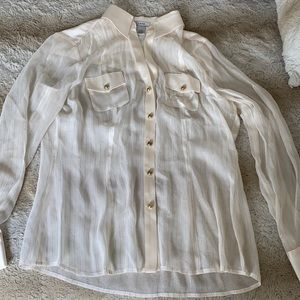 Sheer off white/gold blouse